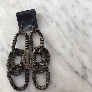 Gold multi hoop drop earrings